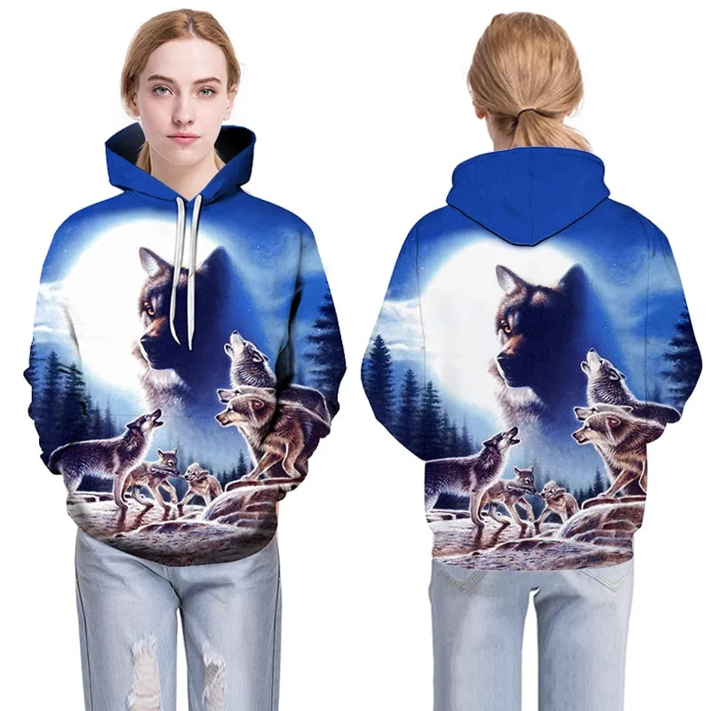 3D Hoodies Men Couple Wolf printed Hoodie Animal Hoody Sweatshirt Casual Tracksuit Pullover Jacket Autumn