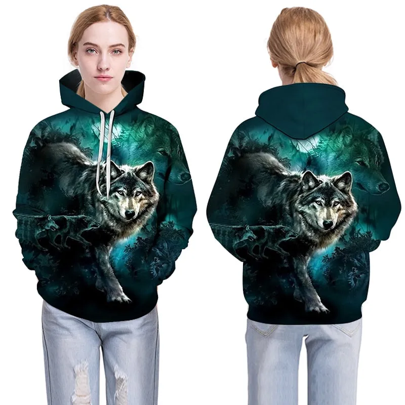 3D Hoodies Men Couple Wolf printed Hoodie Animal Hoody Sweatshirt Casual Tracksuit Pullover Jacket Autumn