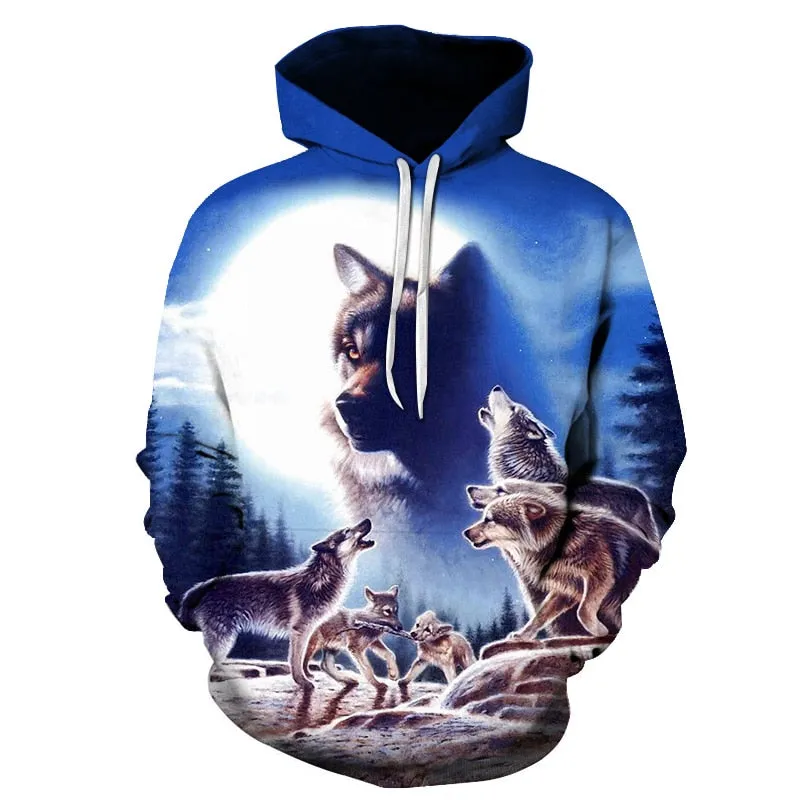 3D Hoodies Men Couple Wolf printed Hoodie Animal Hoody Sweatshirt Casual Tracksuit Pullover Jacket Autumn