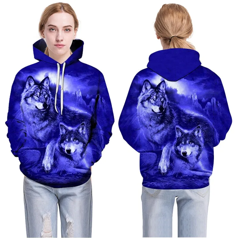 3D Hoodies Men Couple Wolf printed Hoodie Animal Hoody Sweatshirt Casual Tracksuit Pullover Jacket Autumn