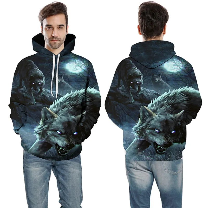 3D Hoodies Men Couple Wolf printed Hoodie Animal Hoody Sweatshirt Casual Tracksuit Pullover Jacket Autumn