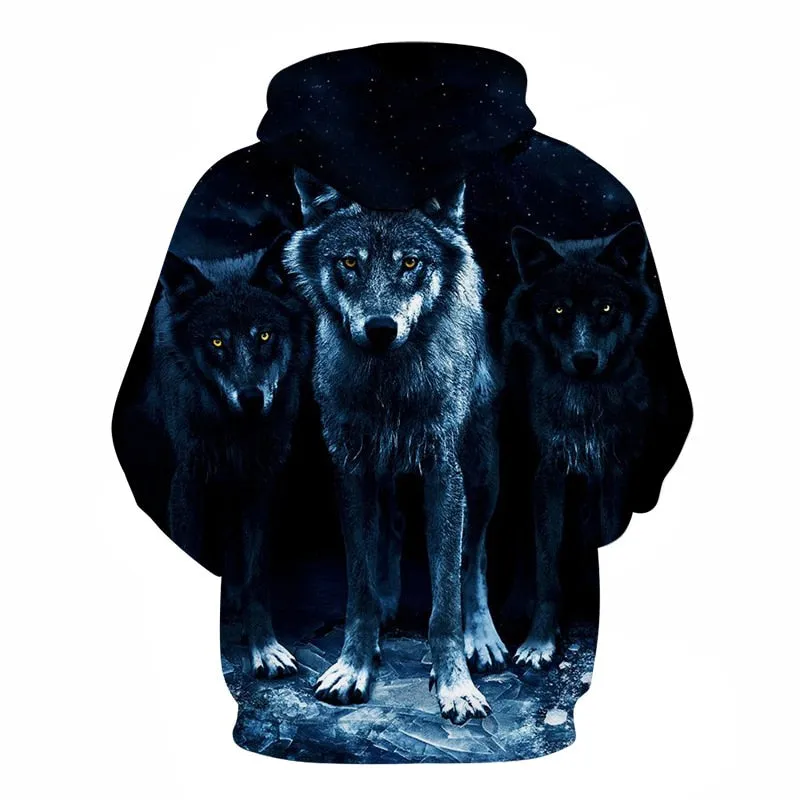 3D Hoodies Men Couple Wolf printed Hoodie Animal Hoody Sweatshirt Casual Tracksuit Pullover Jacket Autumn