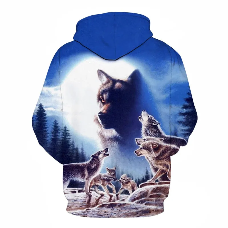 3D Hoodies Men Couple Wolf printed Hoodie Animal Hoody Sweatshirt Casual Tracksuit Pullover Jacket Autumn