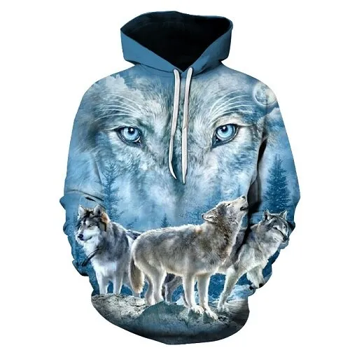 3D Hoodies Men Couple Wolf printed Hoodie Animal Hoody Sweatshirt Casual Tracksuit Pullover Jacket Autumn