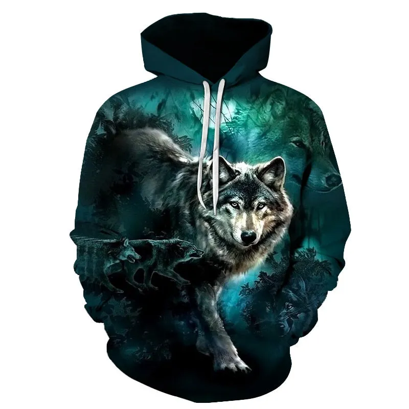 3D Hoodies Men Couple Wolf printed Hoodie Animal Hoody Sweatshirt Casual Tracksuit Pullover Jacket Autumn