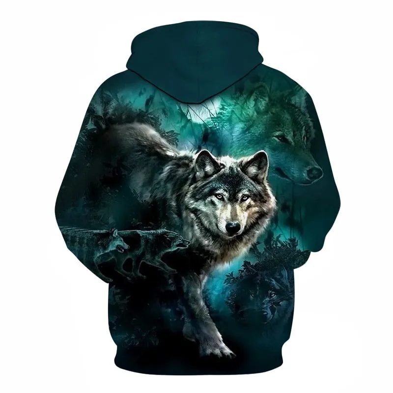 3D Hoodies Men Couple Wolf printed Hoodie Animal Hoody Sweatshirt Casual Tracksuit Pullover Jacket Autumn