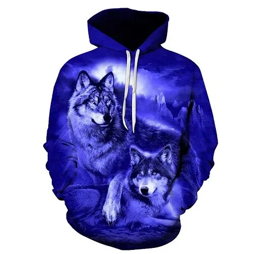 3D Hoodies Men Couple Wolf printed Hoodie Animal Hoody Sweatshirt Casual Tracksuit Pullover Jacket Autumn