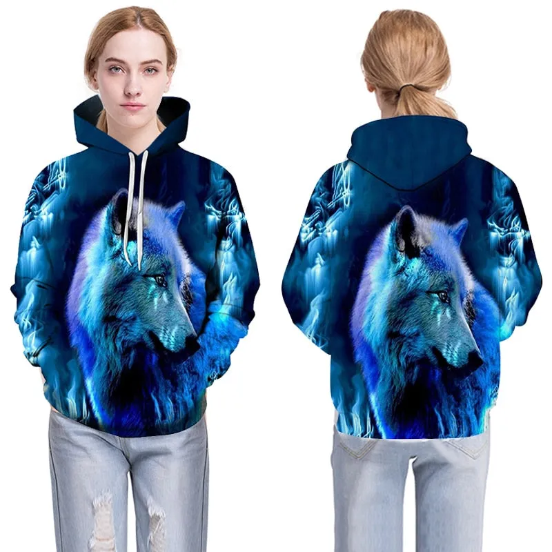 3D Hoodies Men Couple Wolf printed Hoodie Animal Hoody Sweatshirt Casual Tracksuit Pullover Jacket Autumn