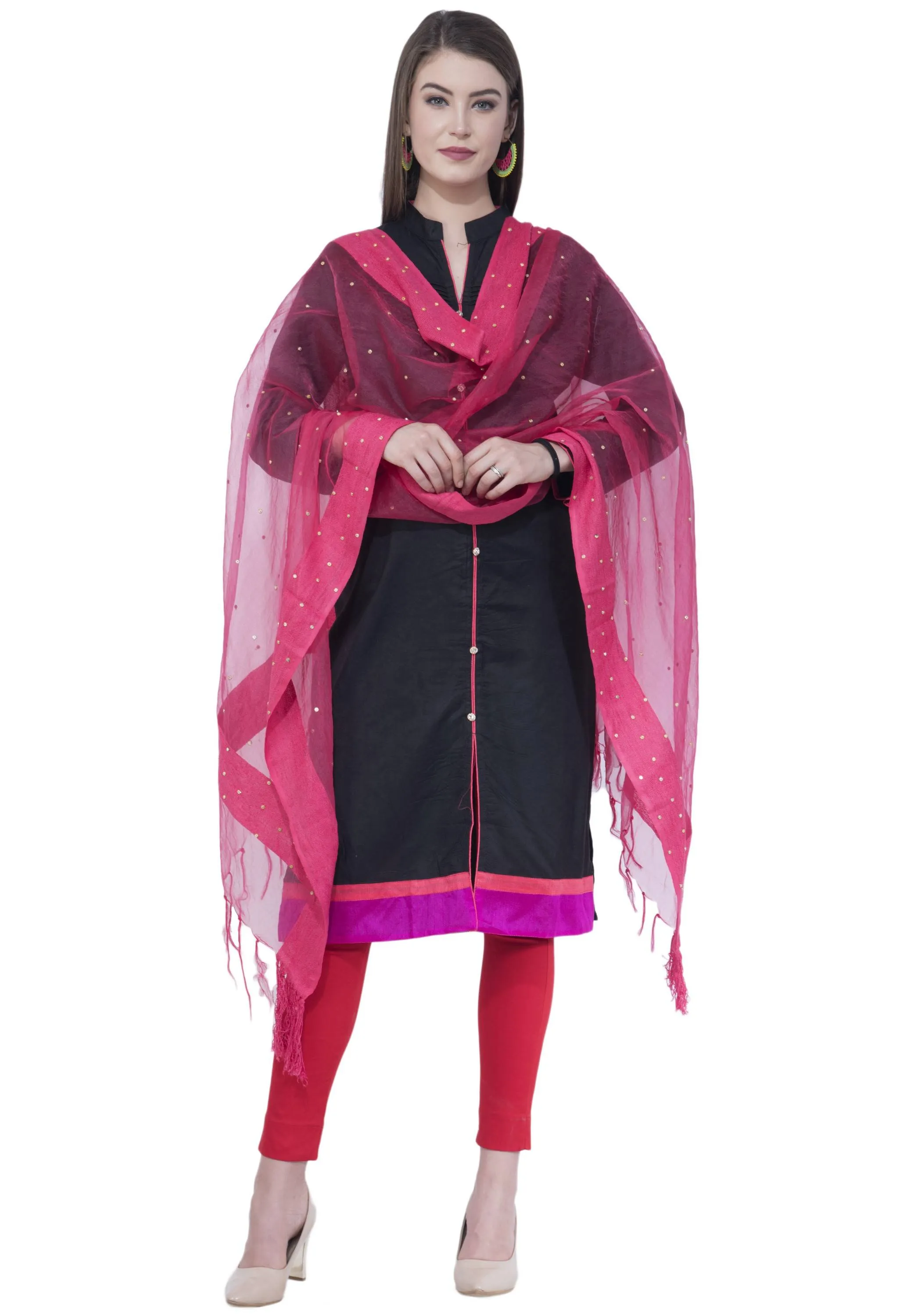 A R SILK Gajari Color Chandna Dupattas and Chunnis