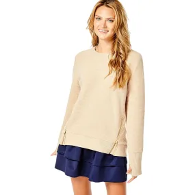 Addison Bay Women's Heather Camel Rib The Everyday Crewneck