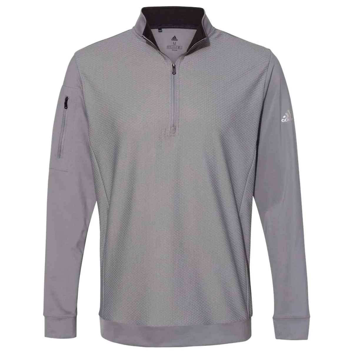 adidas Men's Grey Three Performance Texture Quarter Zip