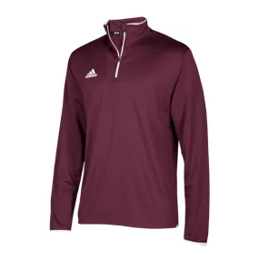 adidas Men's Maroon/White Team Iconic Knit Long Sleeve Quarter Zip