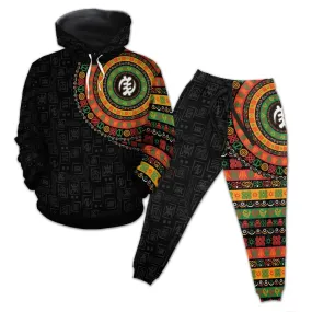 Adinkra Symbols Print All-over Hoodie And Joggers Set