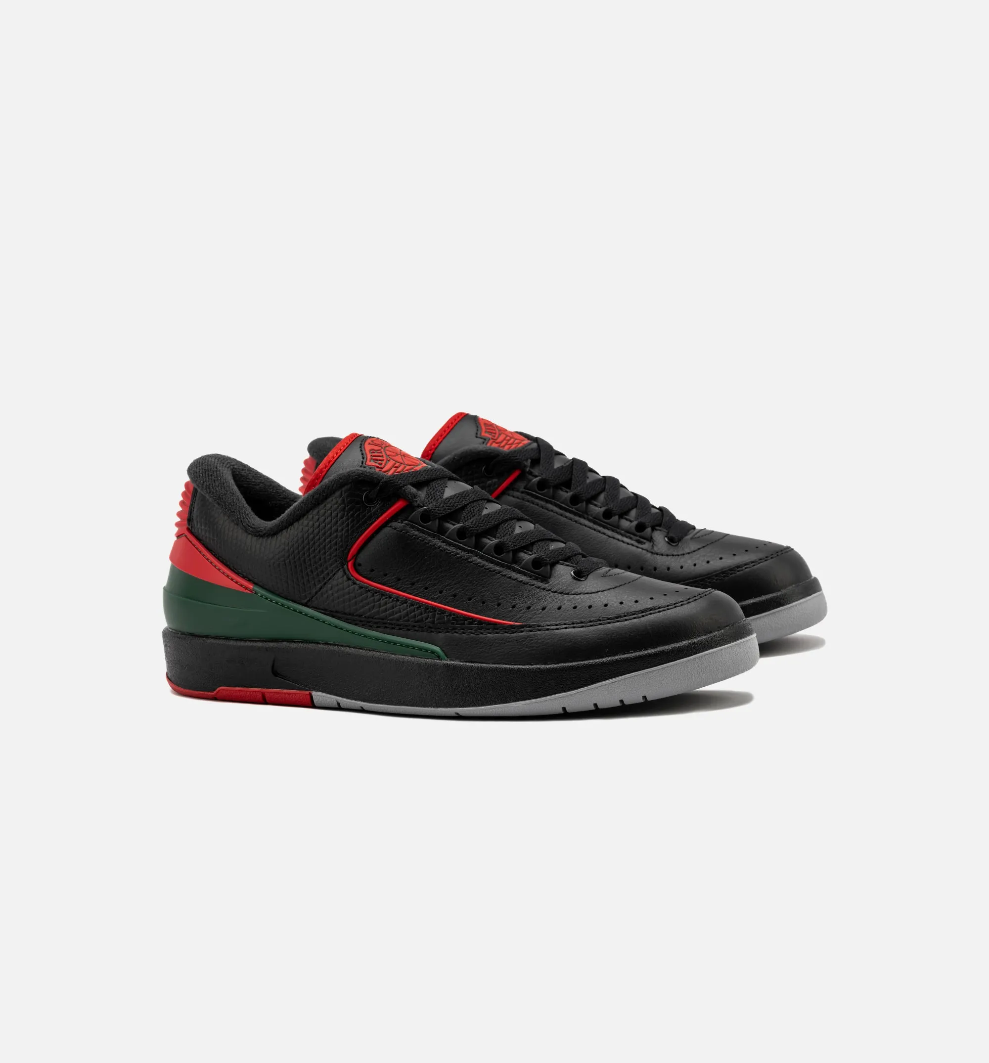 Air Jordan 2 Retro Low Christmas Mens Lifestyle Shoe - Black/Fire Red/Cement Grey