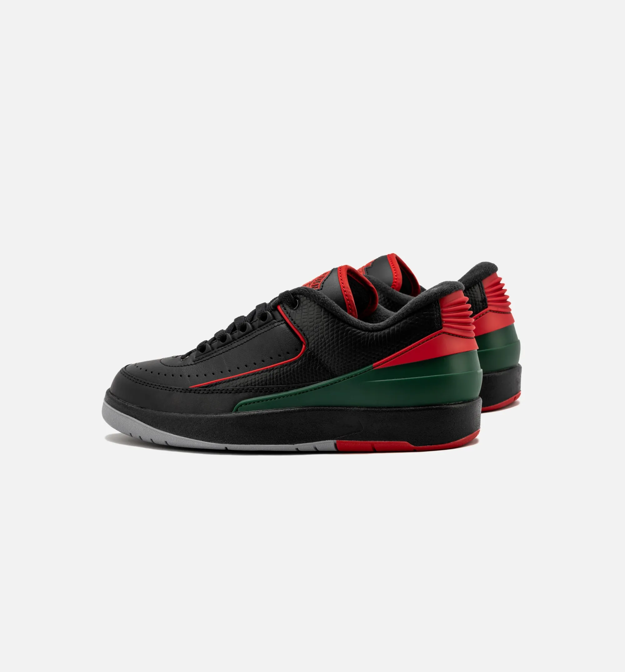 Air Jordan 2 Retro Low Christmas Mens Lifestyle Shoe - Black/Fire Red/Cement Grey