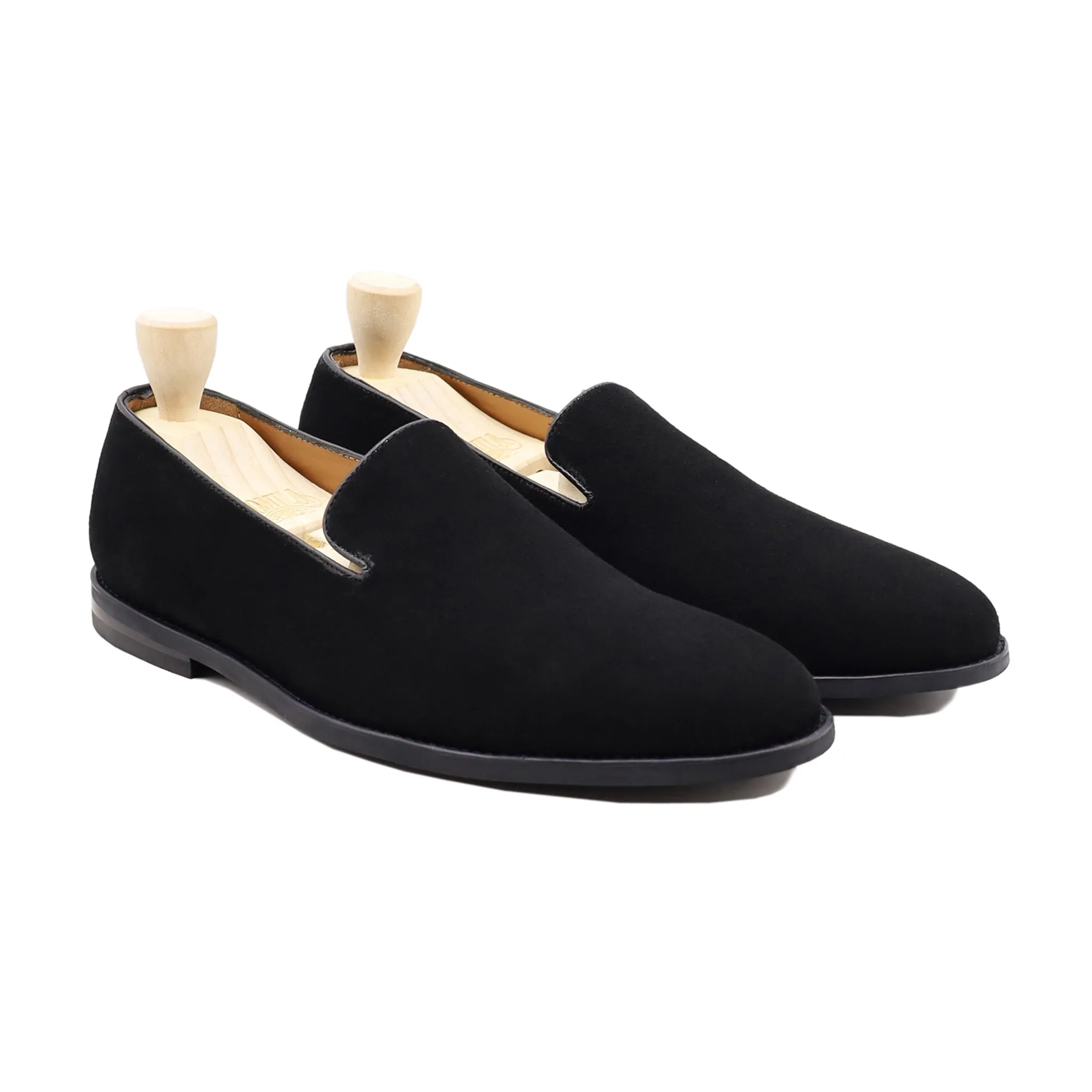 Amman - Men's Black Kid Suede Loafer