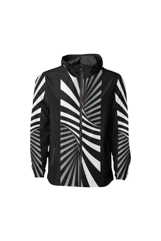 Black & White Illusion All Over Print Windbreaker for Men (Model H23)