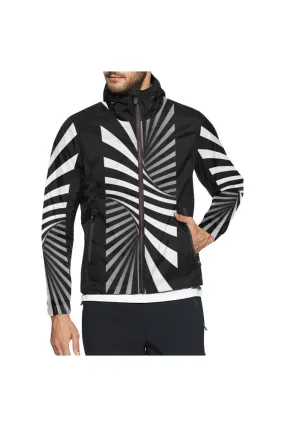 Black & White Illusion All Over Print Windbreaker for Men (Model H23)