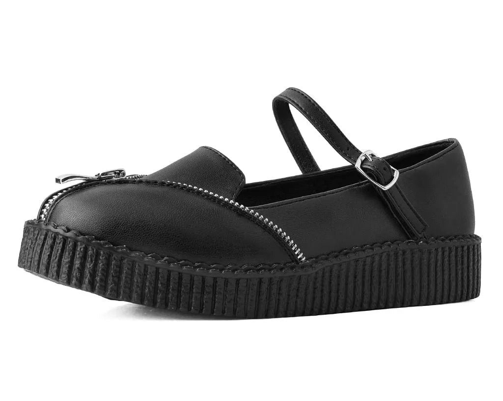 Black Zipper Viva Low Mary Jane