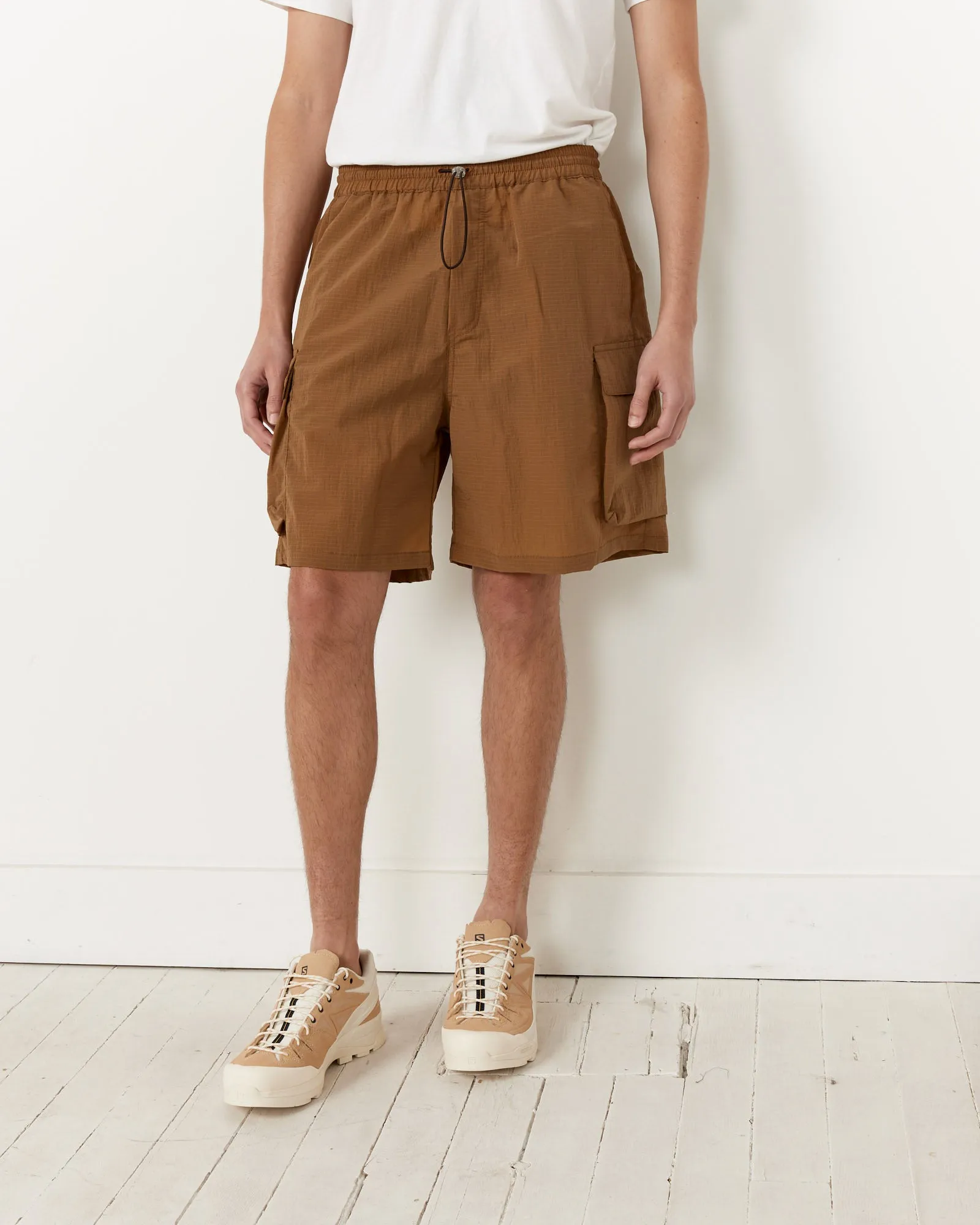 Cargo Nylon Shorts in Brown