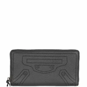 City Blackout Wallet Zip, Fossil/Silver