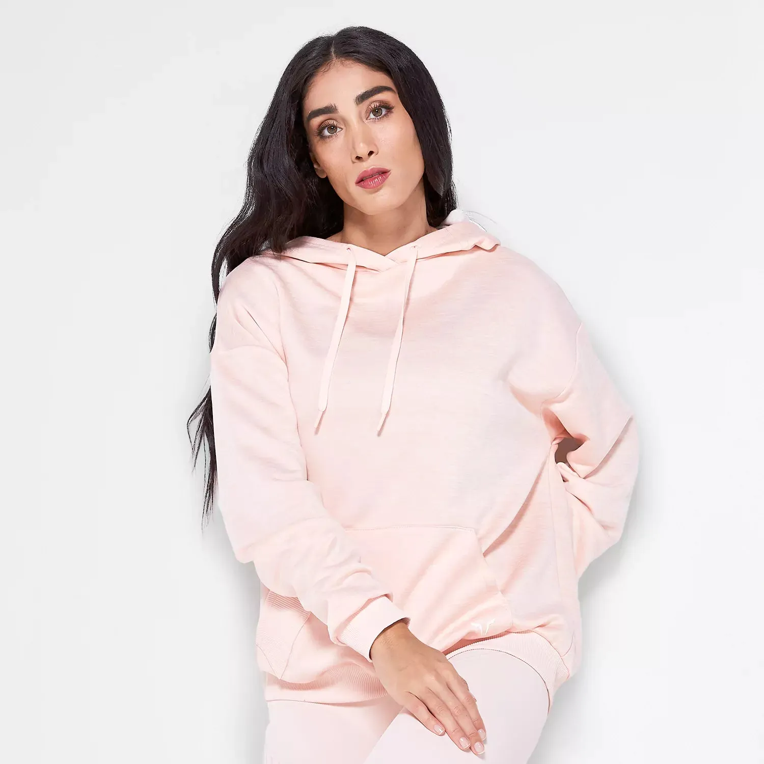 Code Oversized Drip Hoodie - Peach Whip Marl