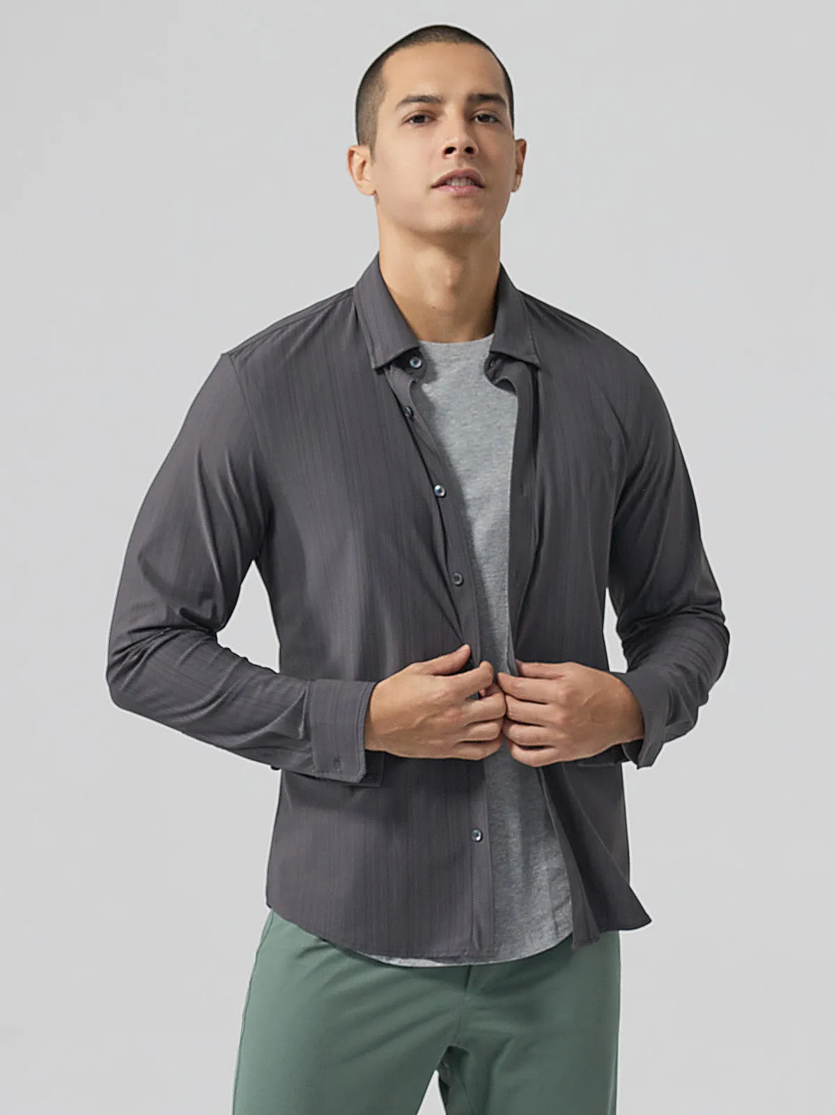 Commuter Performance Dress Shirt-Stone