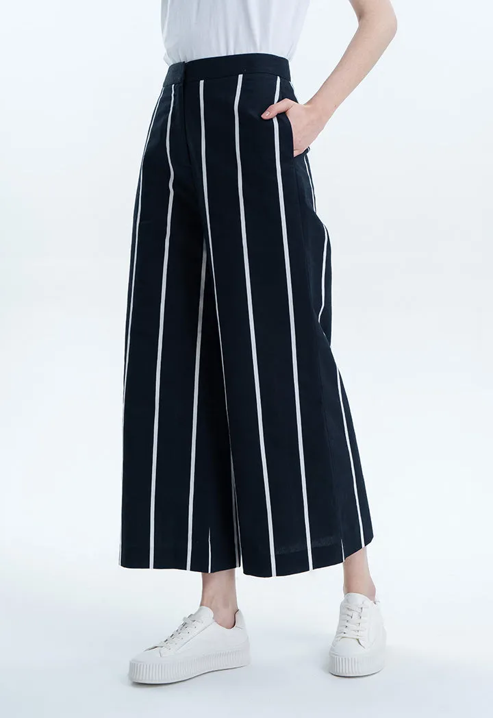 Contrast Vertical Striped Wide Trouser