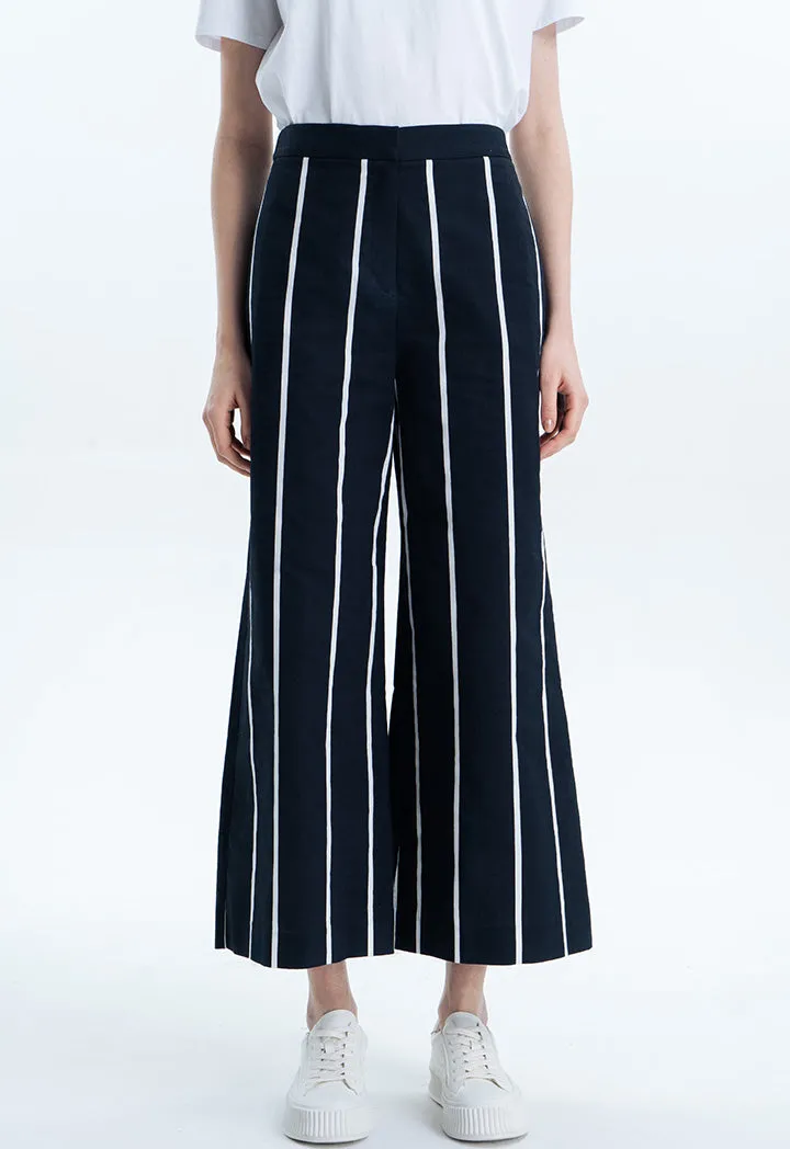 Contrast Vertical Striped Wide Trouser