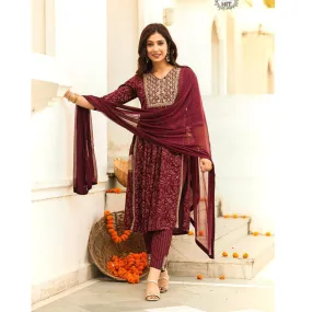 Cotton Women Kurti Pant with Dupatta Suit