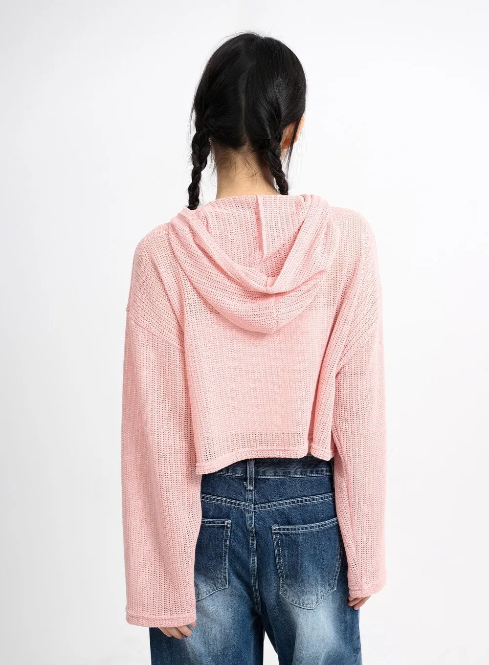 Cozy Hollow Out Cropped Hoodie CM415