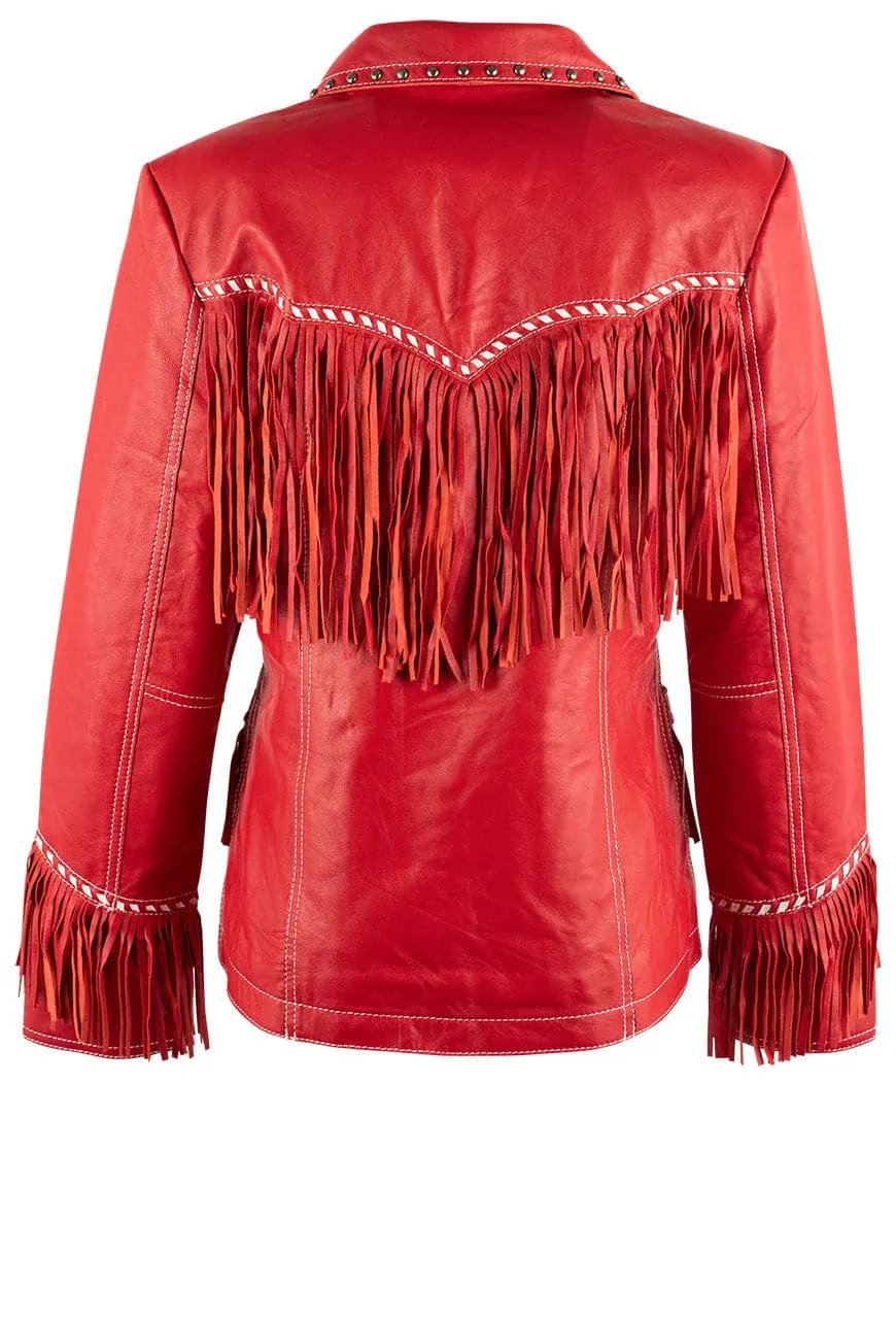 Cripple Creek Cardinal Red Fringe Jacket