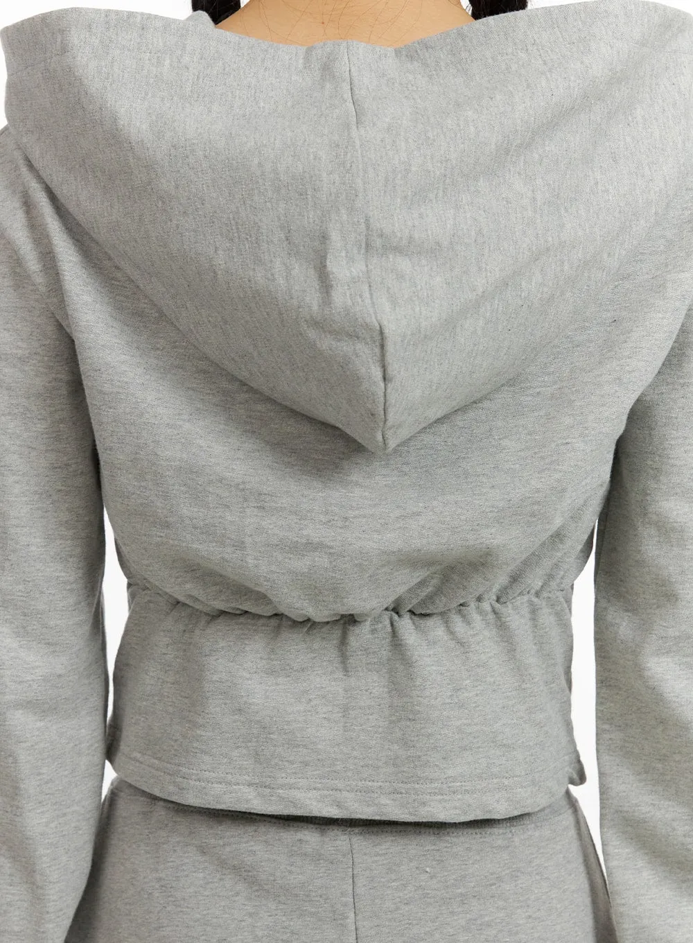 Crop Zip Up Sweat Hoodie CF415