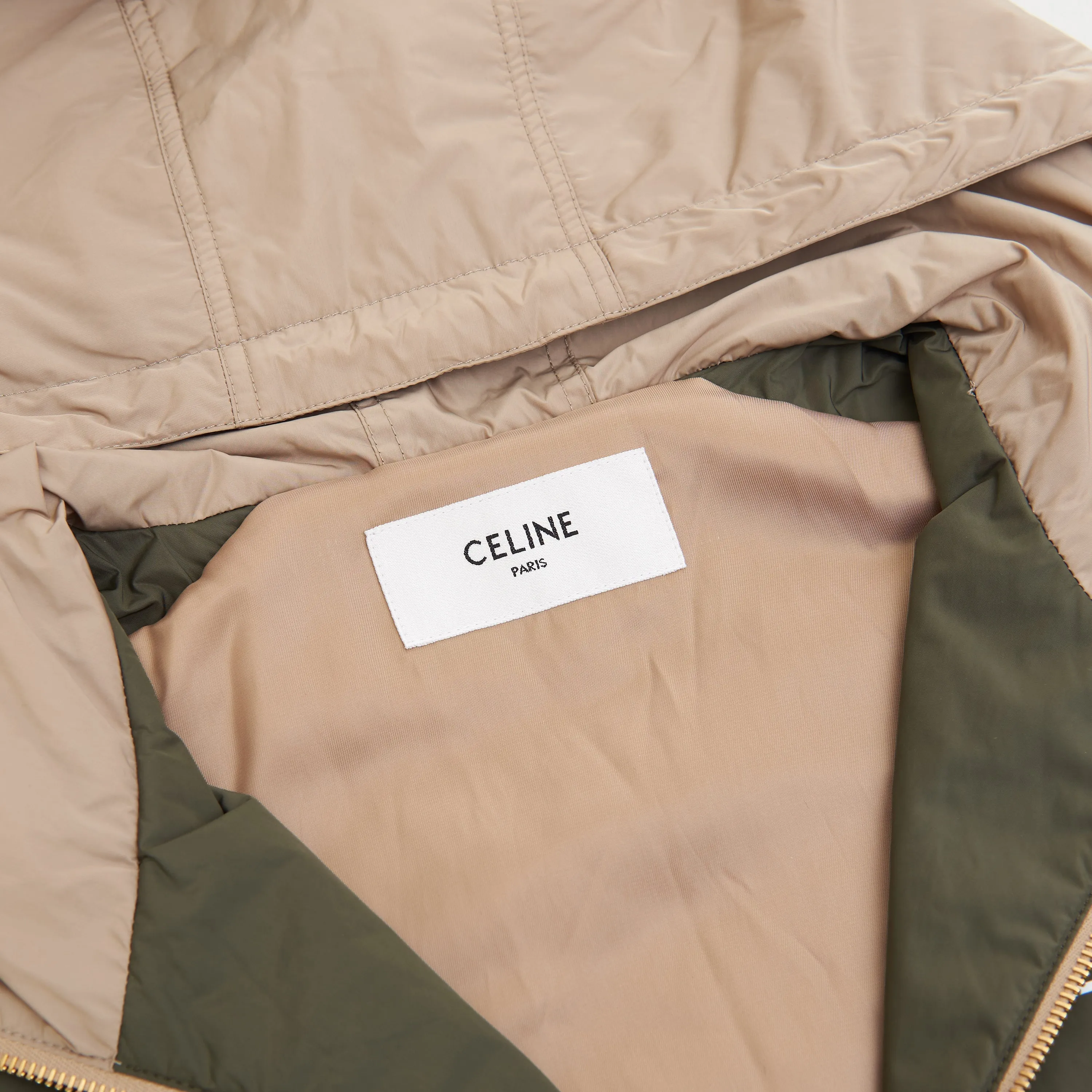 Cropped Windbreaker With Celine Print In Lightweight Nylon