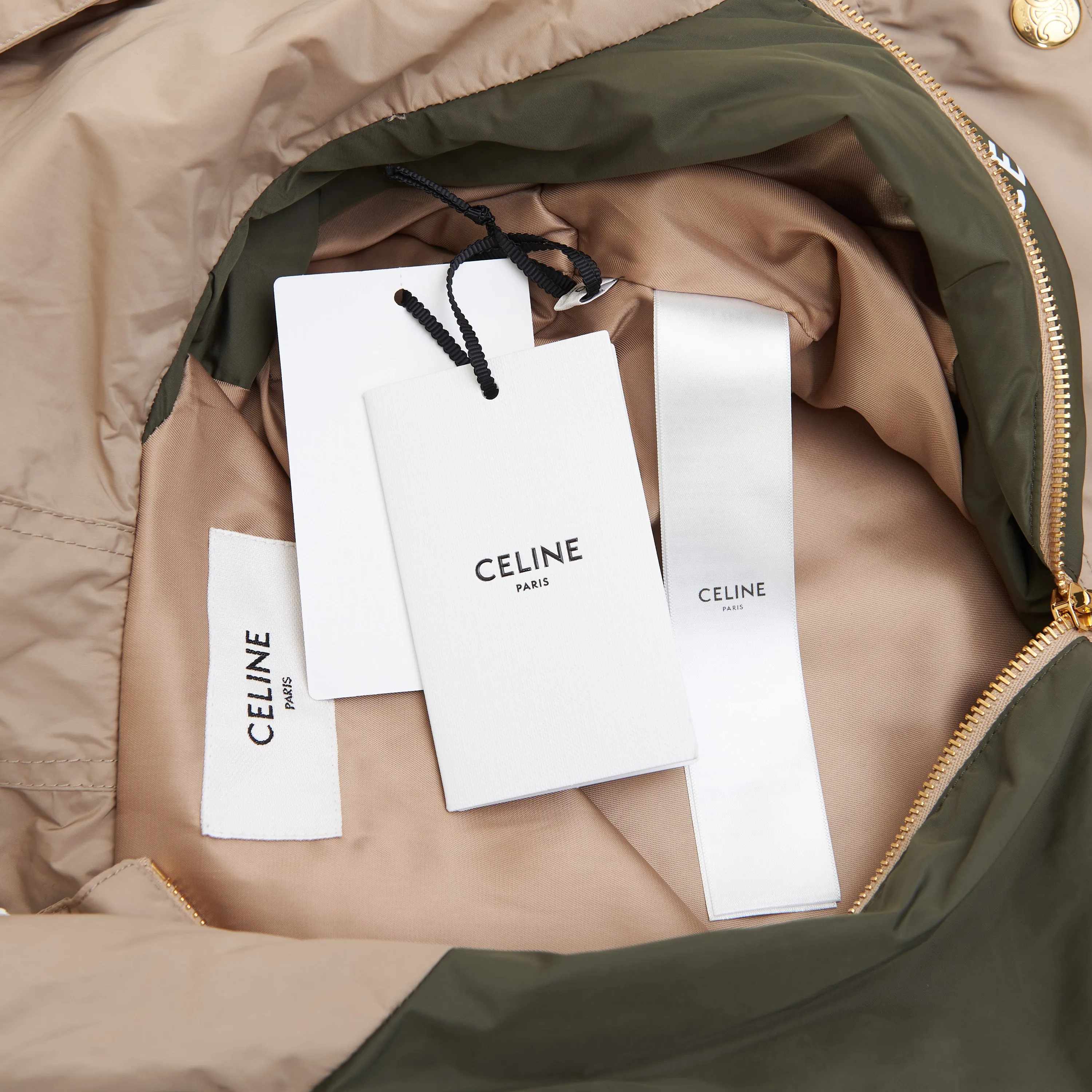 Cropped Windbreaker With Celine Print In Lightweight Nylon