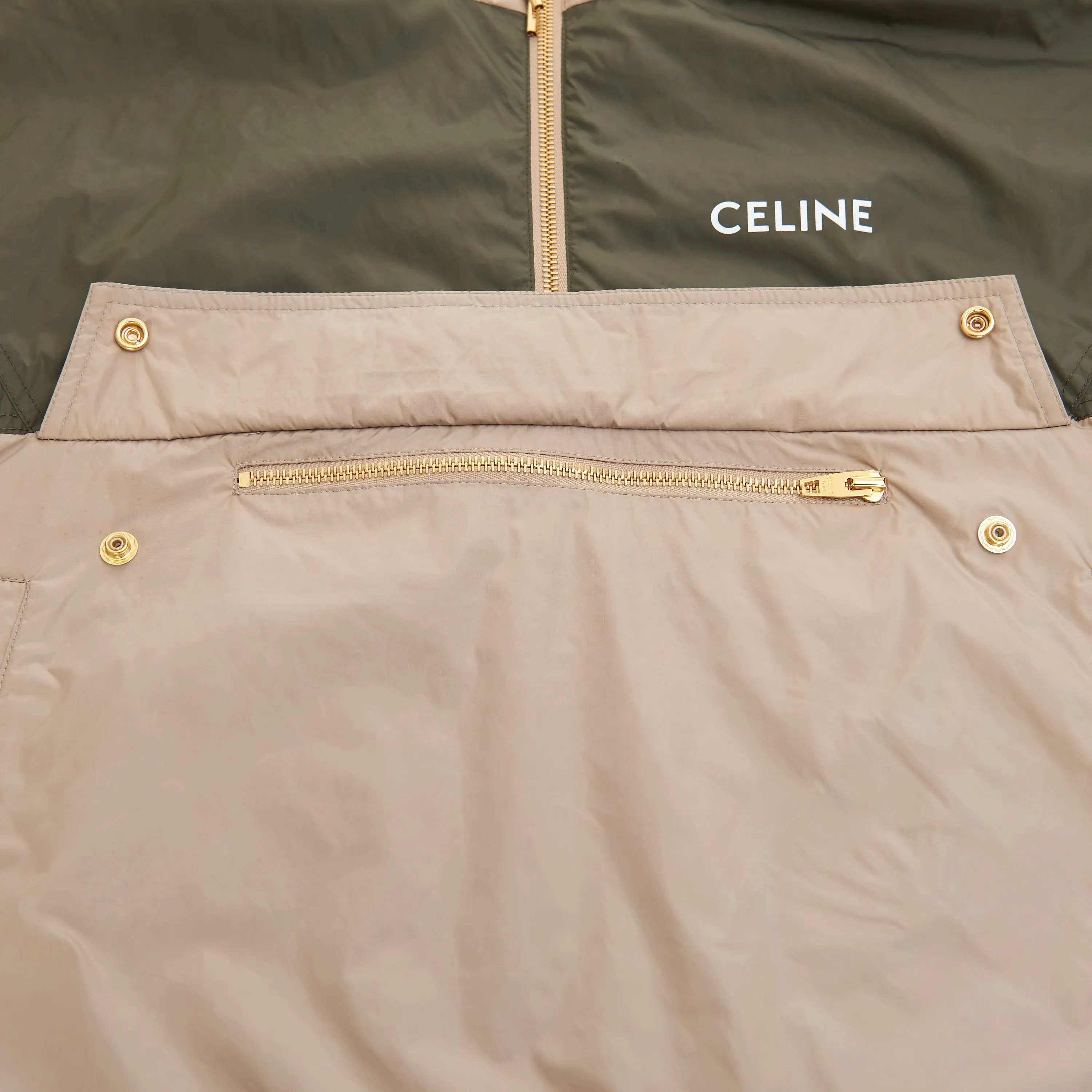 Cropped Windbreaker With Celine Print In Lightweight Nylon