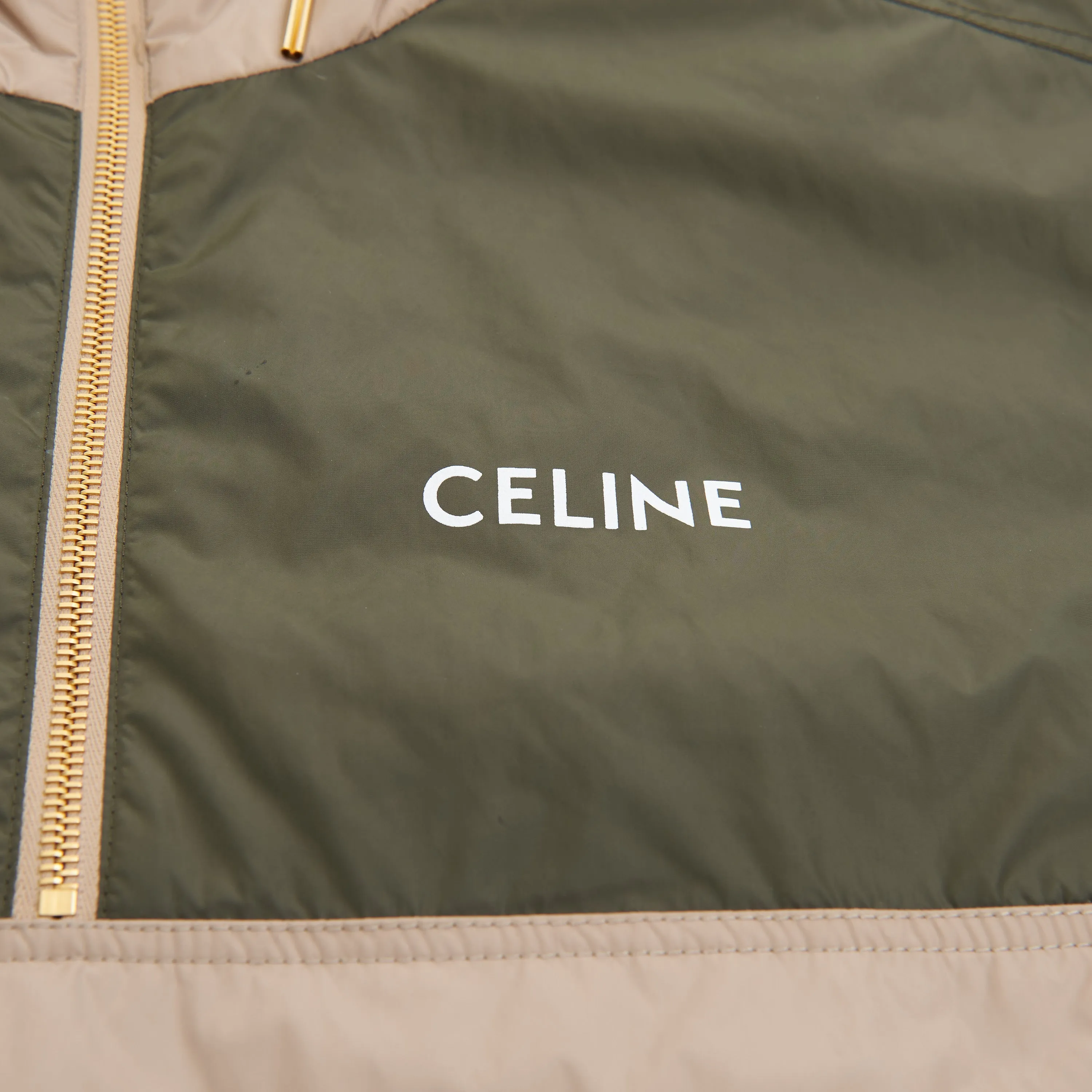 Cropped Windbreaker With Celine Print In Lightweight Nylon