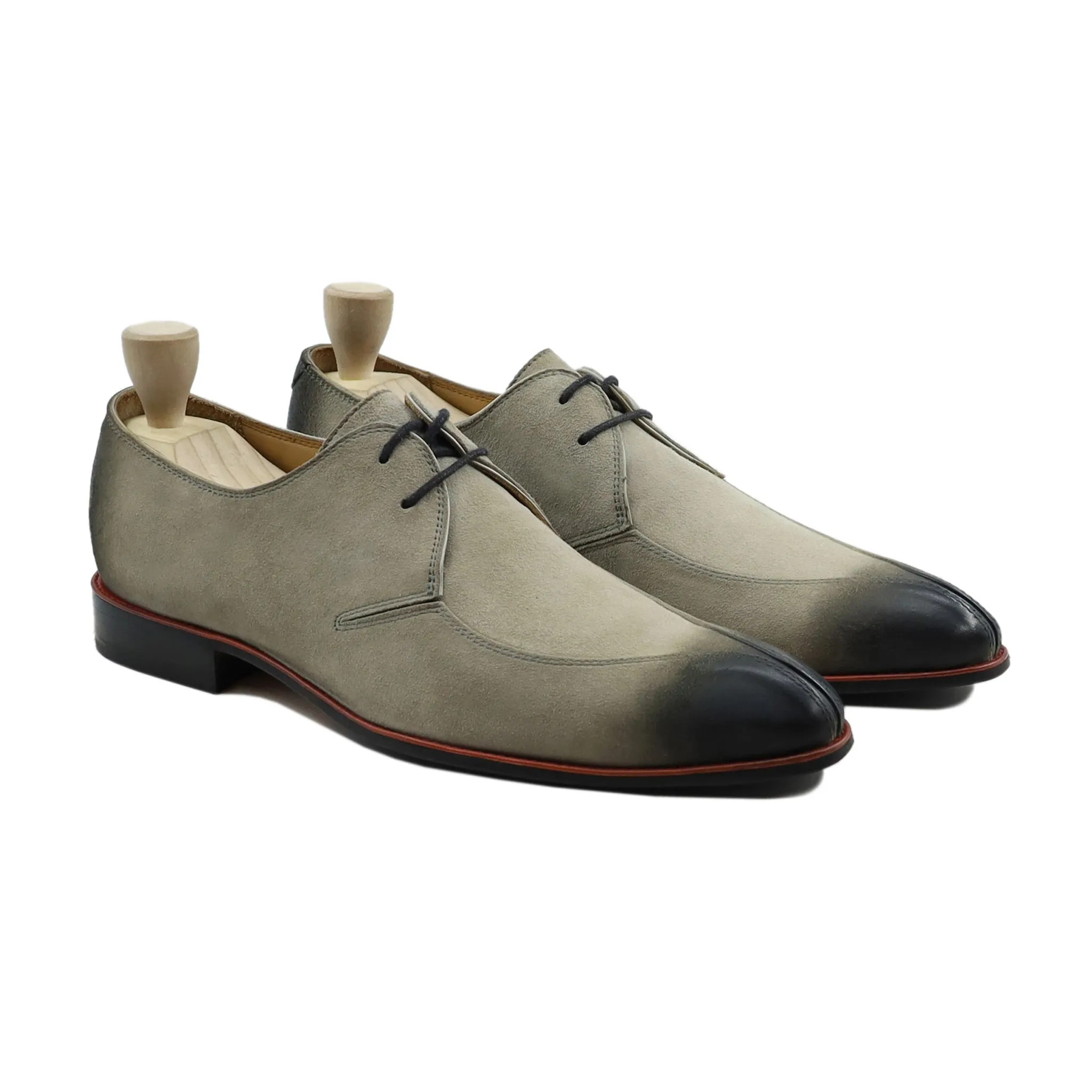 CRUM - GRAY KID SUEDE DERBY