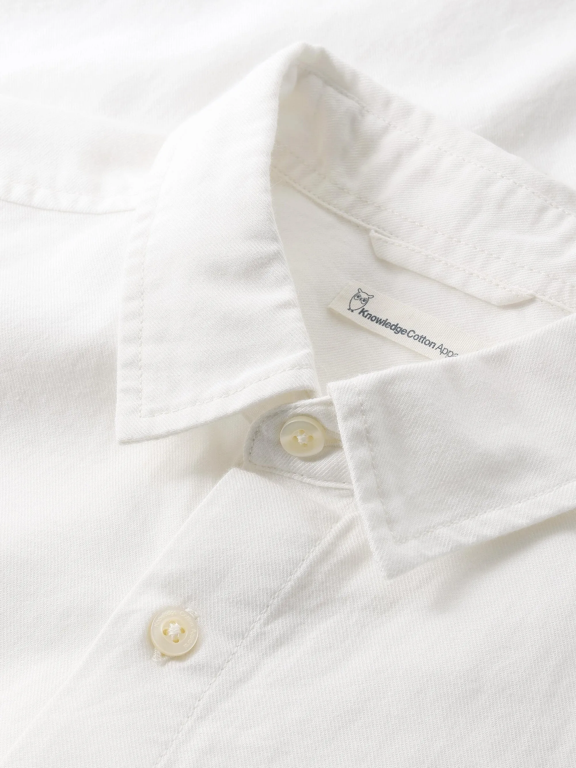 Custom fit linen short sleeve shirt - Bright White