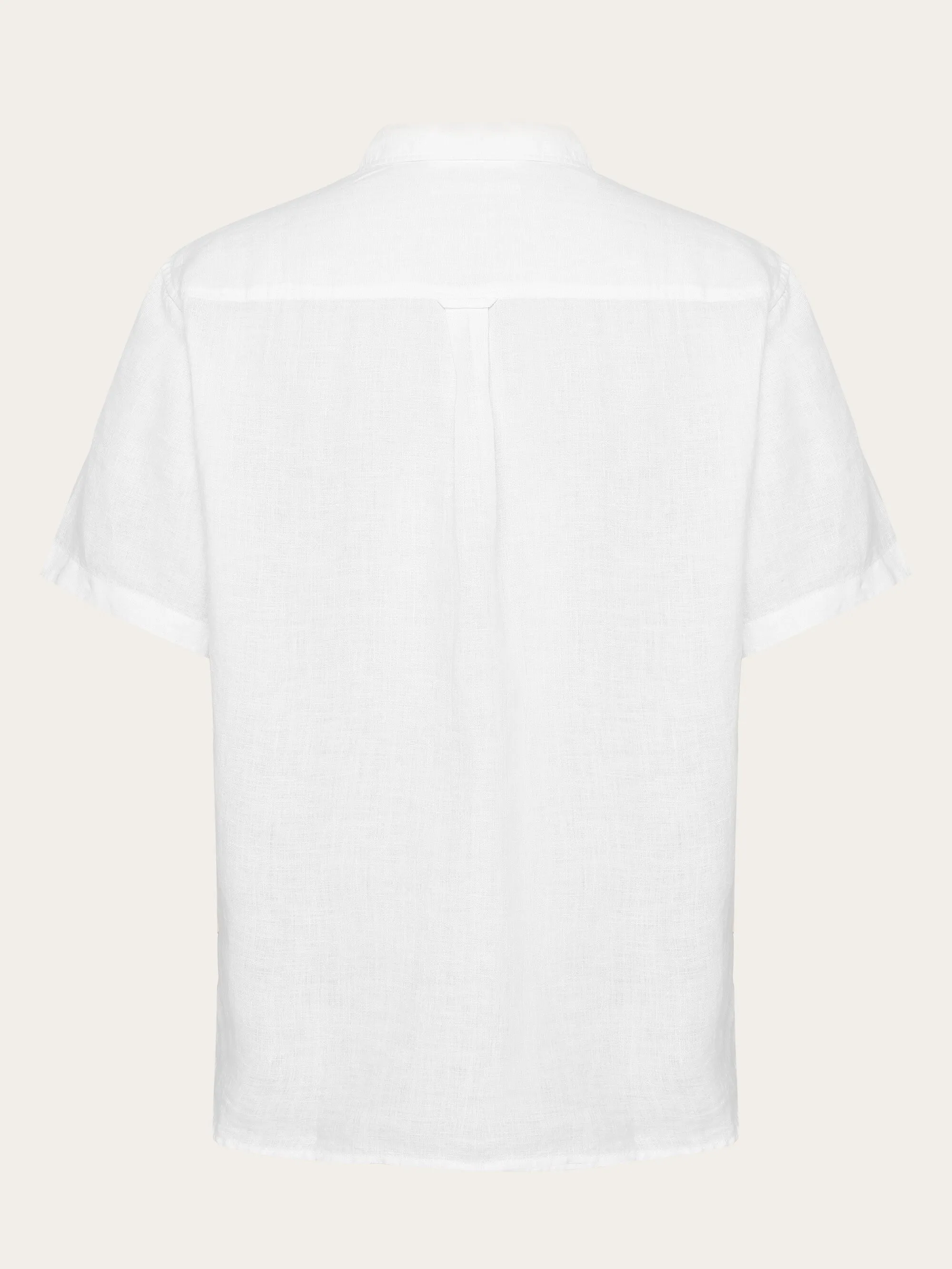 Custom fit linen short sleeve shirt - Bright White