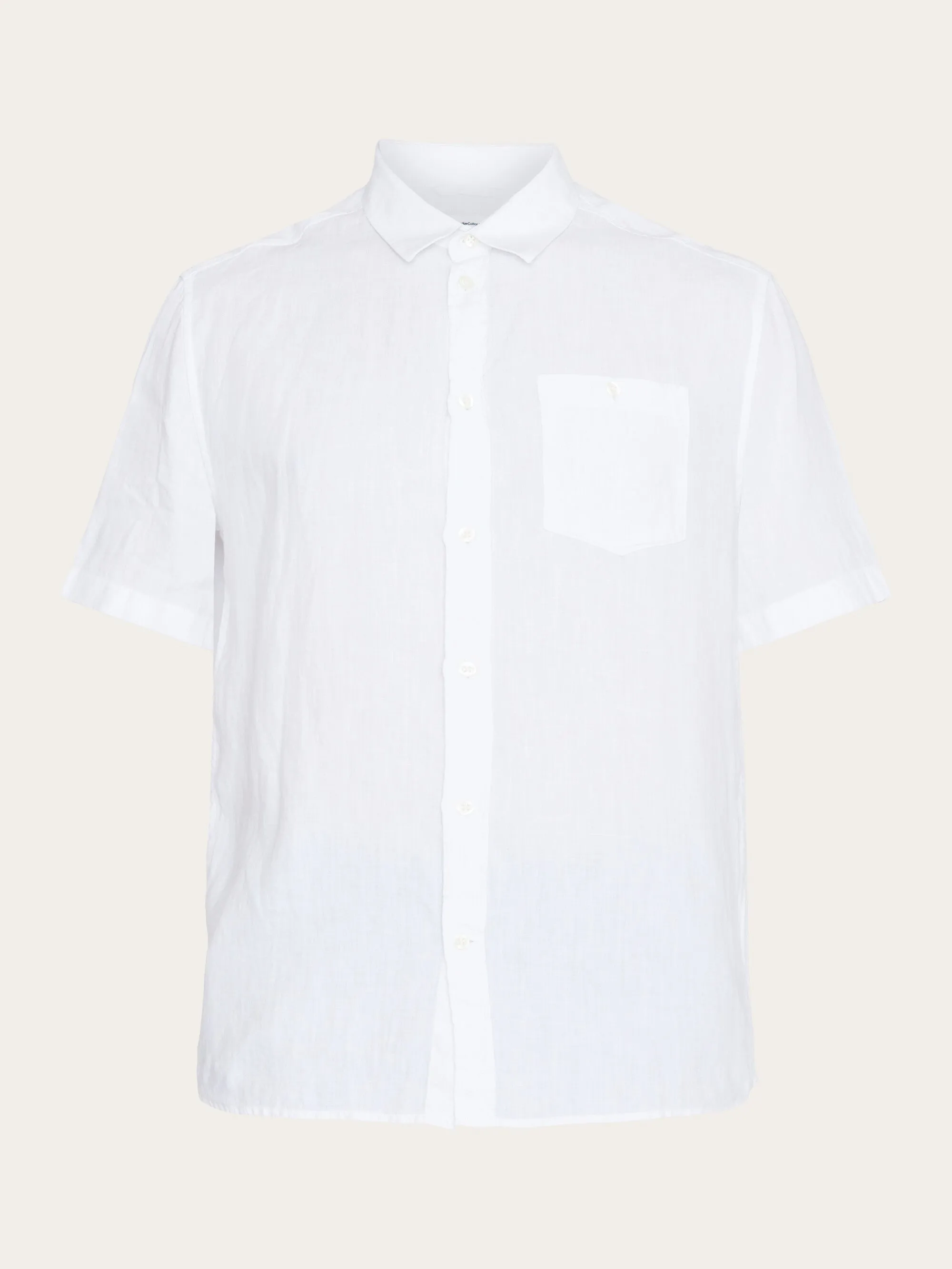 Custom fit linen short sleeve shirt - Bright White