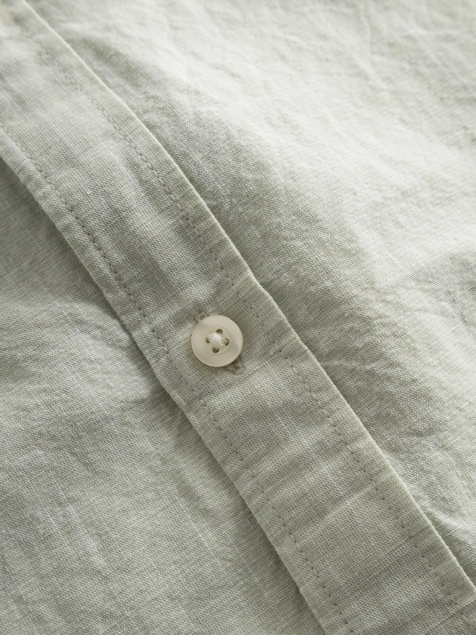 Custom fit linen short sleeve shirt - Swamp