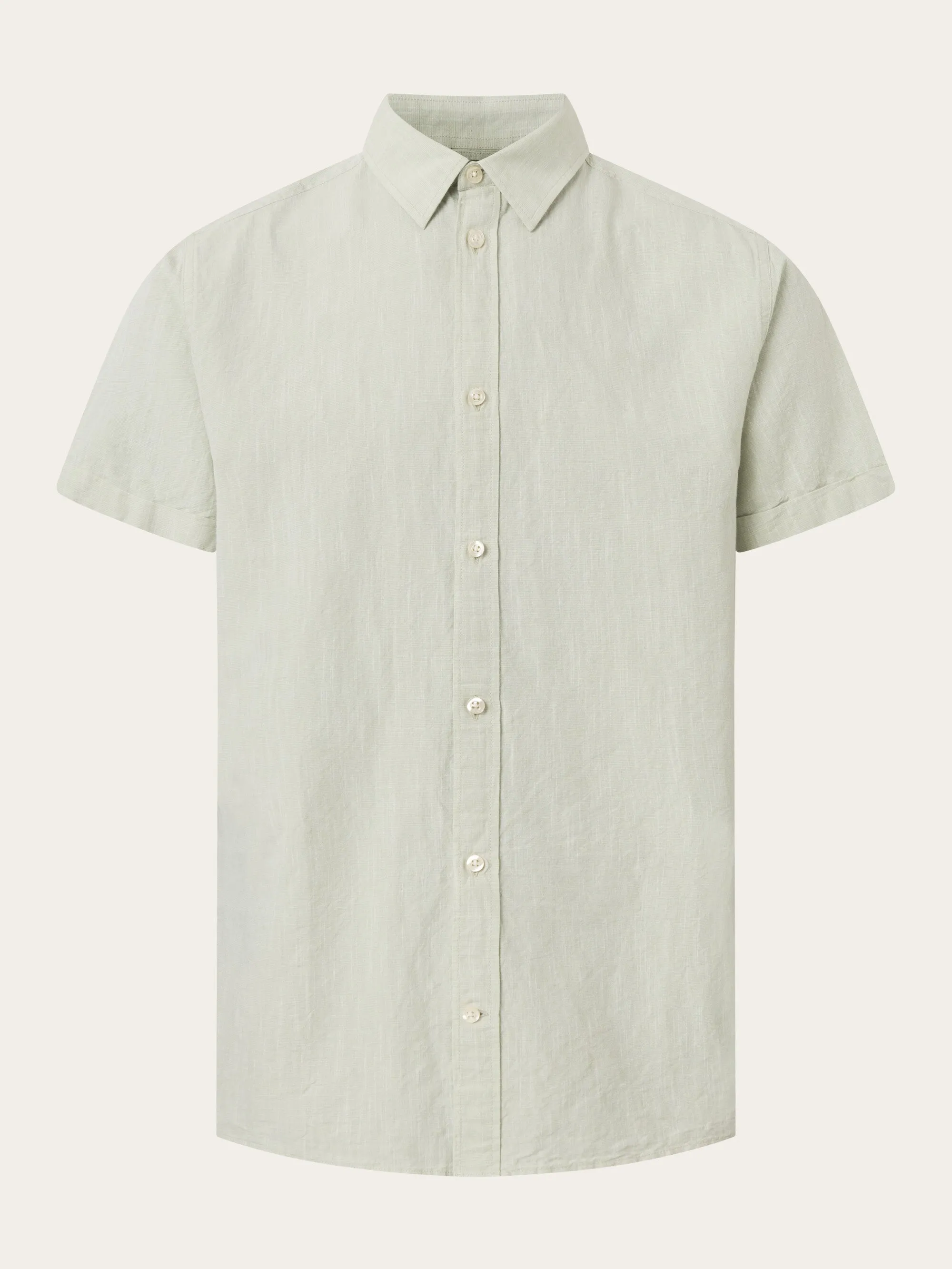 Custom fit linen short sleeve shirt - Swamp