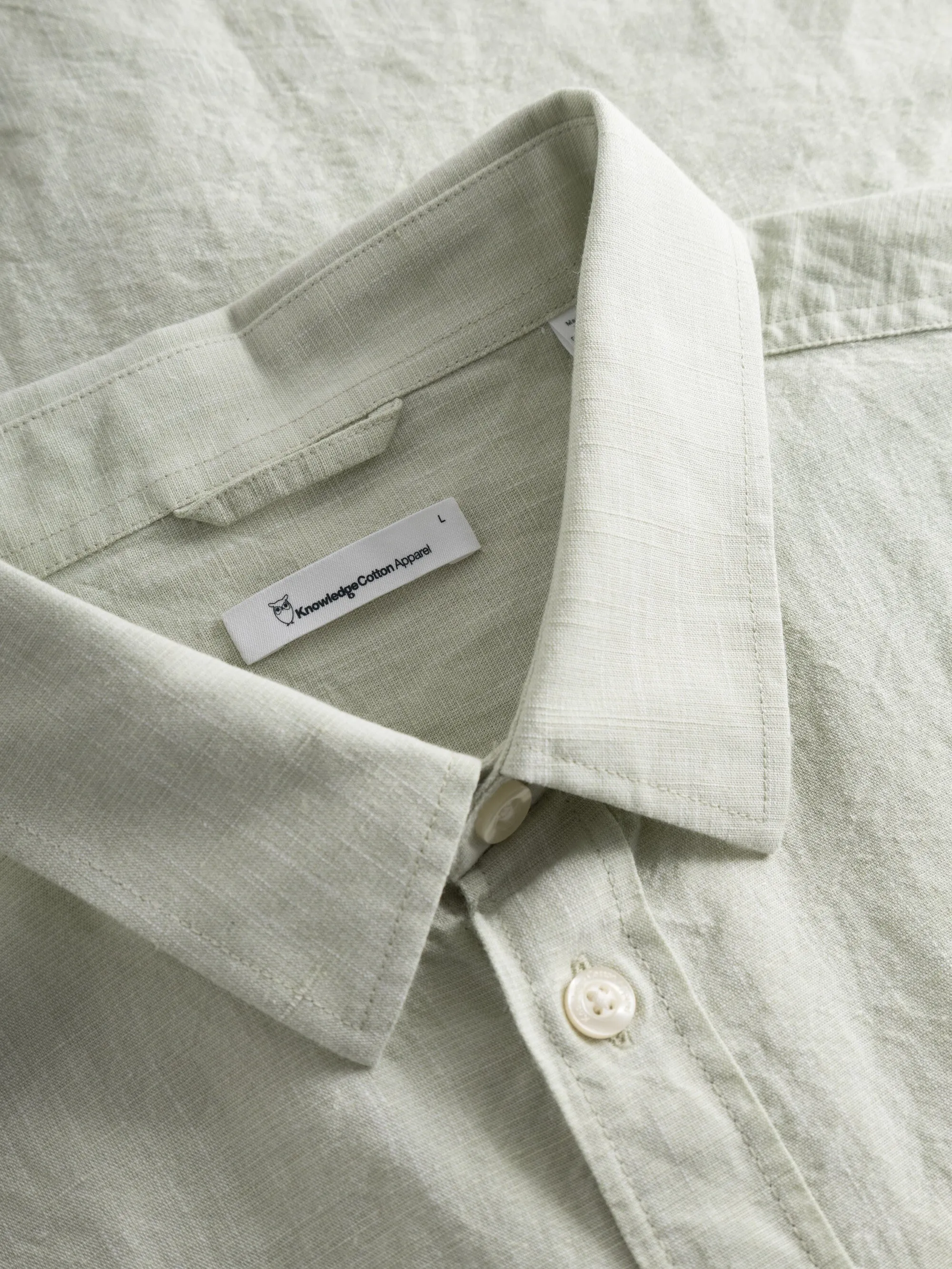 Custom fit linen short sleeve shirt - Swamp