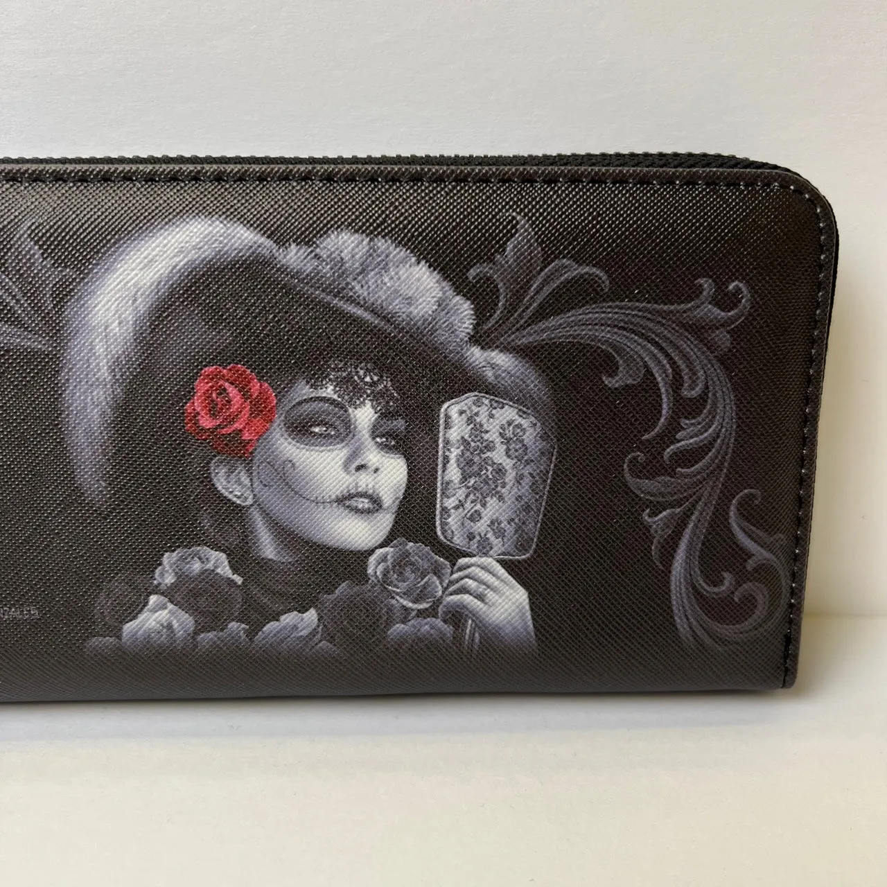 DGA David Gonzales Art Angels Catrina Rockabilly Pinup Zipper Clutch Wallet