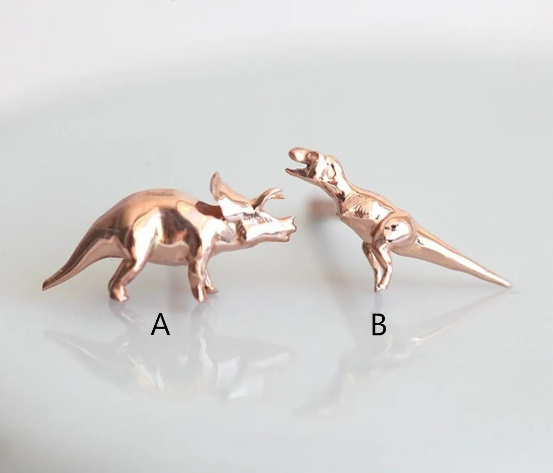 Dinosaur Earrings, Realistic Tyrannosaurus Studs