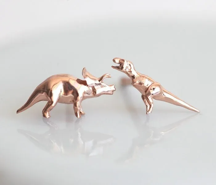 Dinosaur Earrings, Realistic Tyrannosaurus Studs