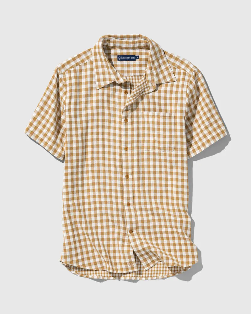 Double Cloth Short-Sleeve Button Down