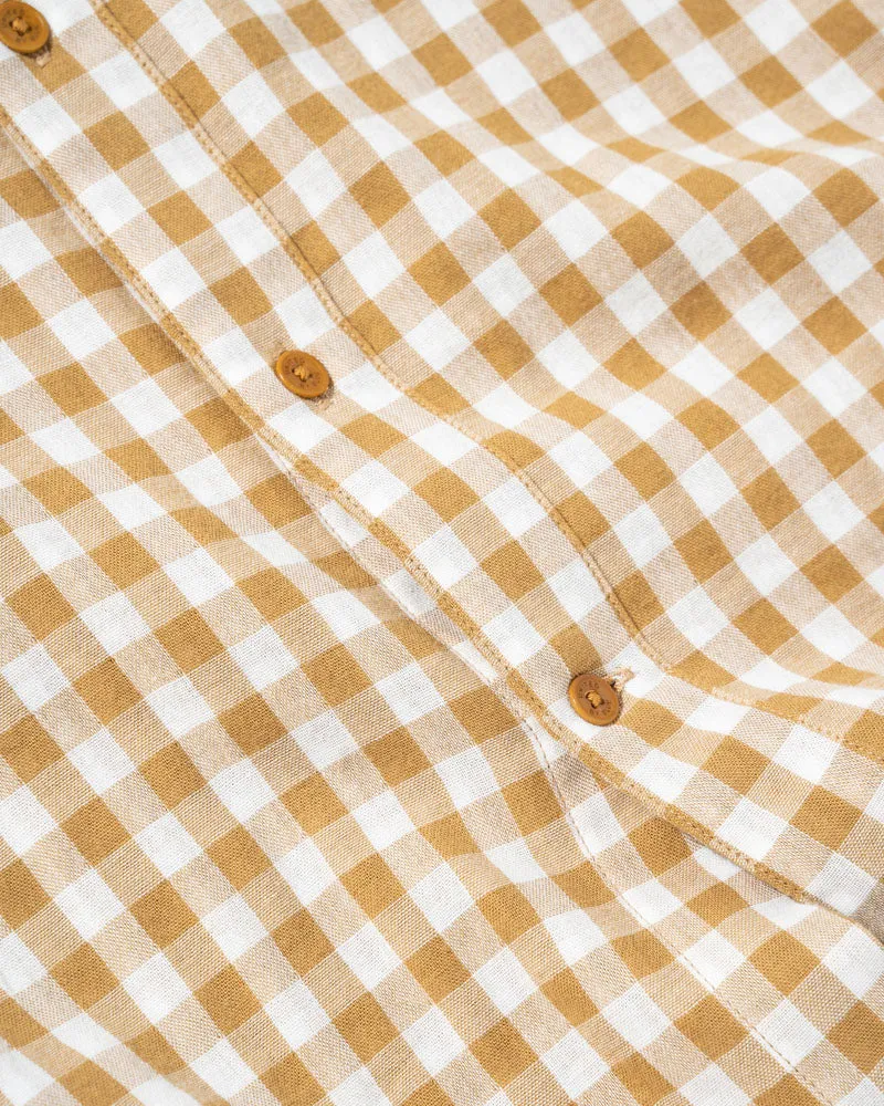 Double Cloth Short-Sleeve Button Down