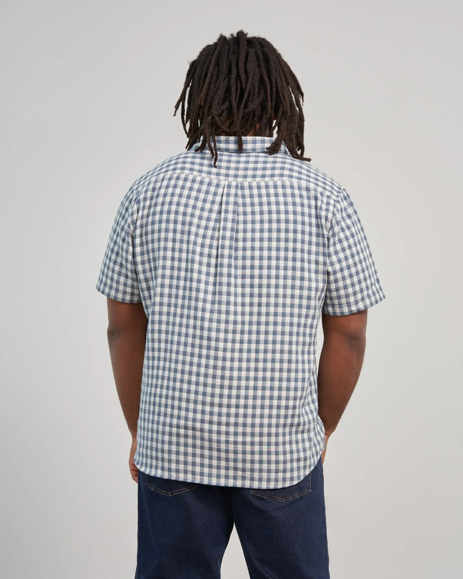 Double Cloth Short-Sleeve Button Down